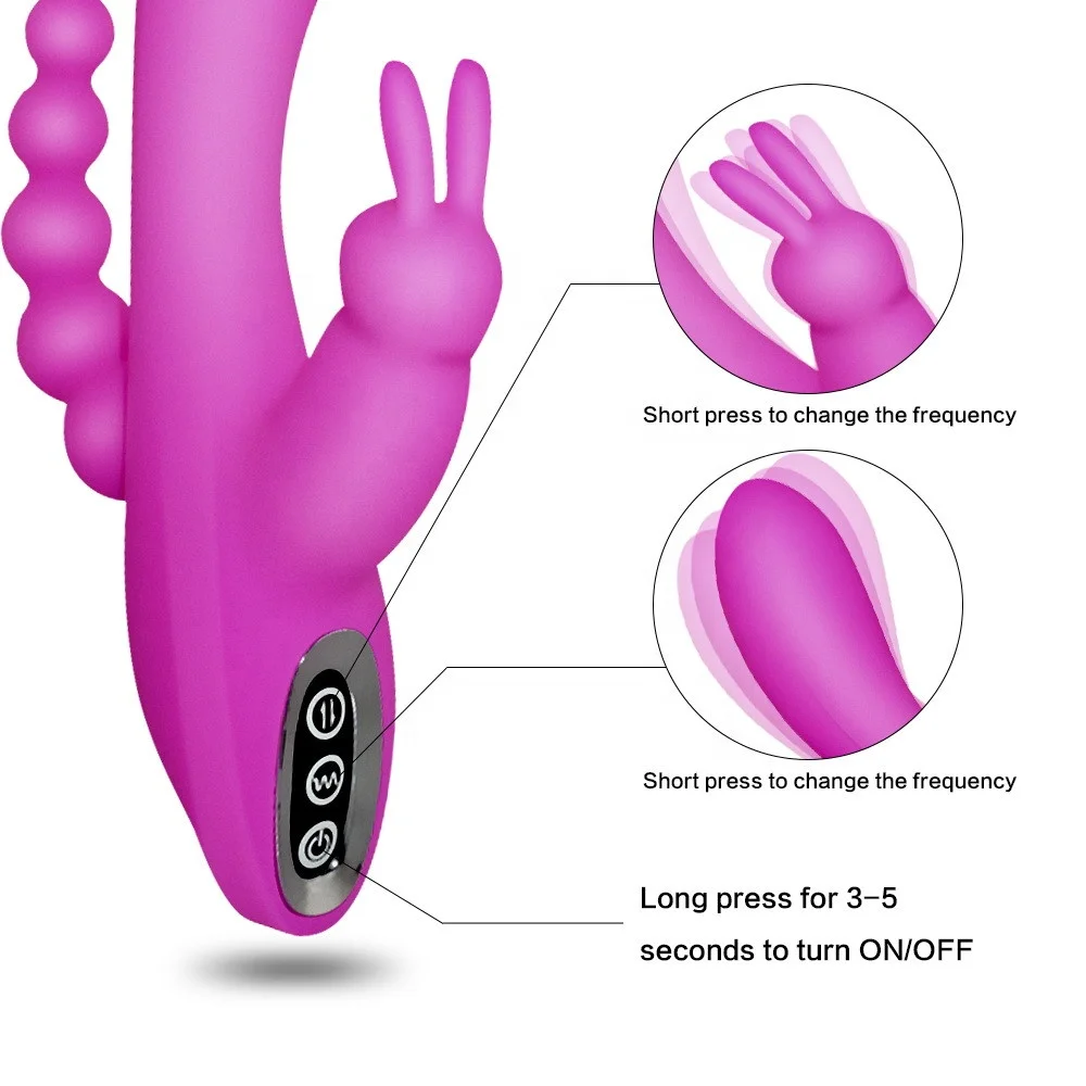 G Spot 토끼 진동기 With10 모드 방수 딜도 바이브 트리플 마사지 음핵 자극기 항문 구슬 진동기 여성을위한 섹스 토이 Buy G Spot 토끼 진동기 10 모드