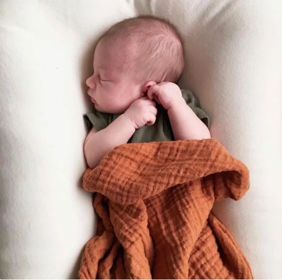 Skin-friendly Organic Cotton Bamboo Baby Bedding Solid Crepe Gauze