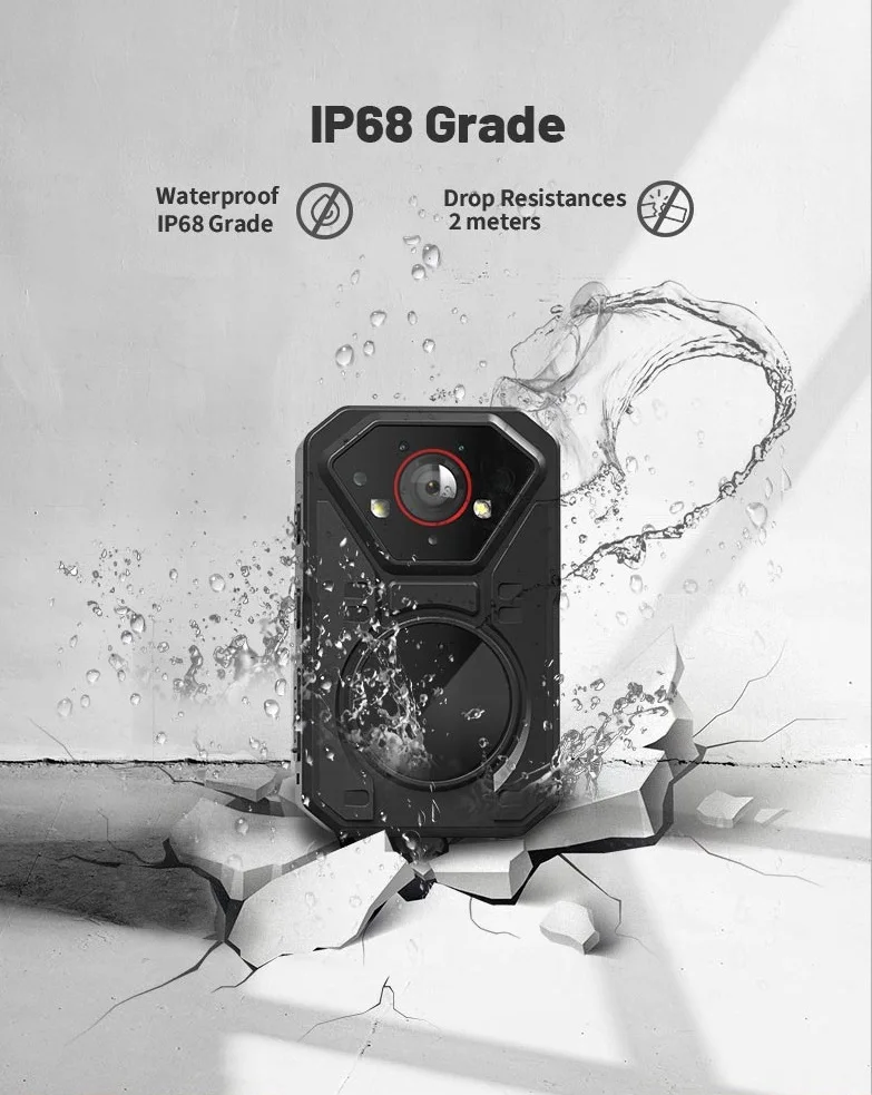 كاميرا M520 H.265 أندرويد للجسم البالية مع 4G GPS WIFI AES256 شاحن لاسلكي PVC جهاز اتصال لاسلكي