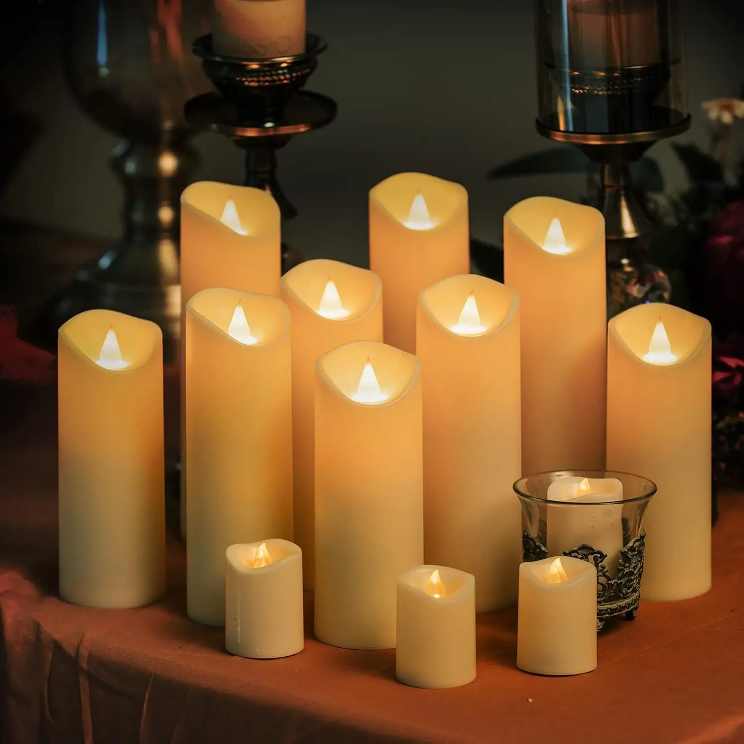 LED Electronic Candle Light Simulation Paraffin Wax Rocking Fake Led Glowing Candle for bar Wedding Party Christmas Halloween