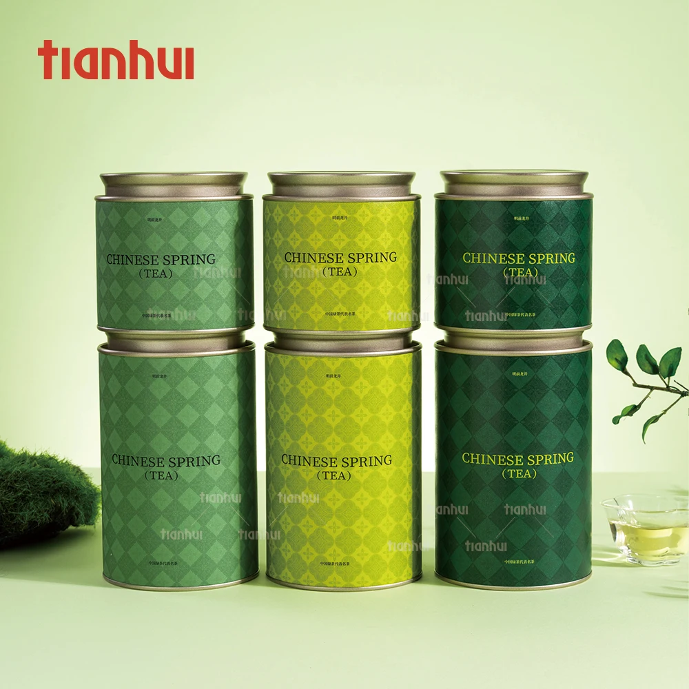 Bote de té vacío personalizado Tianhui, recipiente cilíndrico compuesto hermético para hojas de té sueltas