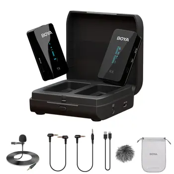 BOYA BY-XM6-K4 Wireless Lavalier Microphone with Charging Case for Vlogging YouTube Tiktok Live Stream Video Recording detail image