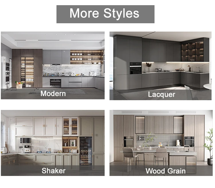 AIS Modular Furniture Designs Modern Kitchen Cabinets Full Set Kitchen Furniture Small L Shaped Wood Melamine Cabinet Kitchen