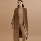 Long 2022 Custom Autumn Winter Knit Rib Plus Size Wool Cashmere Sweater Long Cardigan For Women