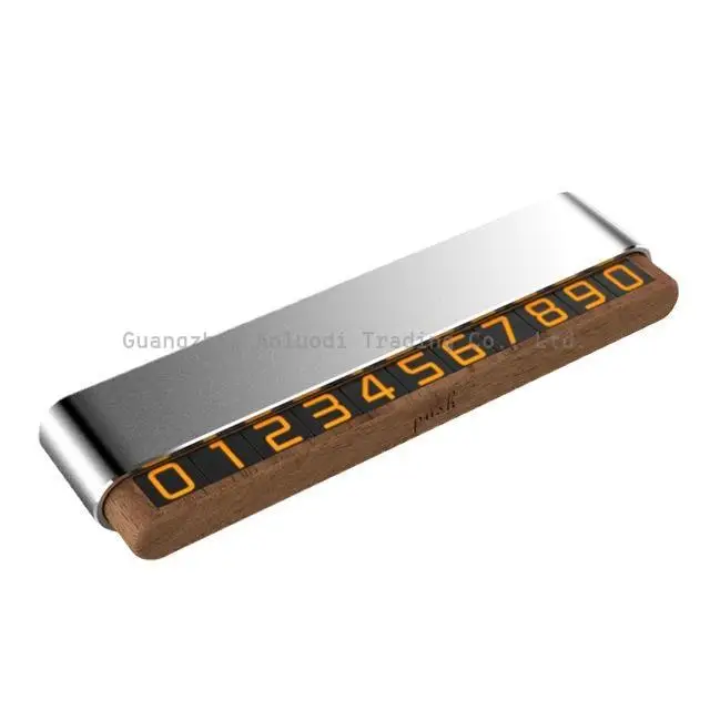 Wooden Car Phone Number Card Invisible Temporary Parking Card Plate for BMW BENZ TESLA PORSCHE VW HYUDNAI toyota Can Custom logo