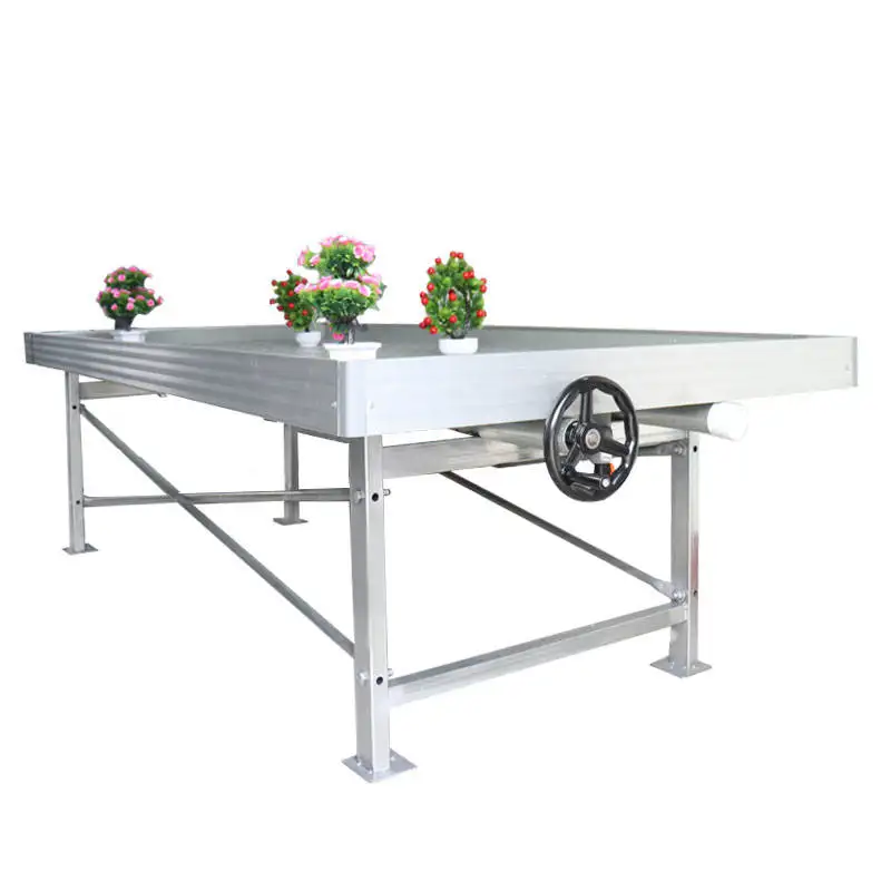 Custom 4x8 Movable Hydroponic Ebb Flow Rolling Bench Grow Rack System Growing Table Seedbed for Various Plant Types for Seeding