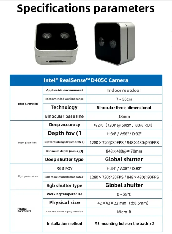 Intel RealSense D405C Binocular Depth Camera - 3D Scanning & 3D Imaging ...