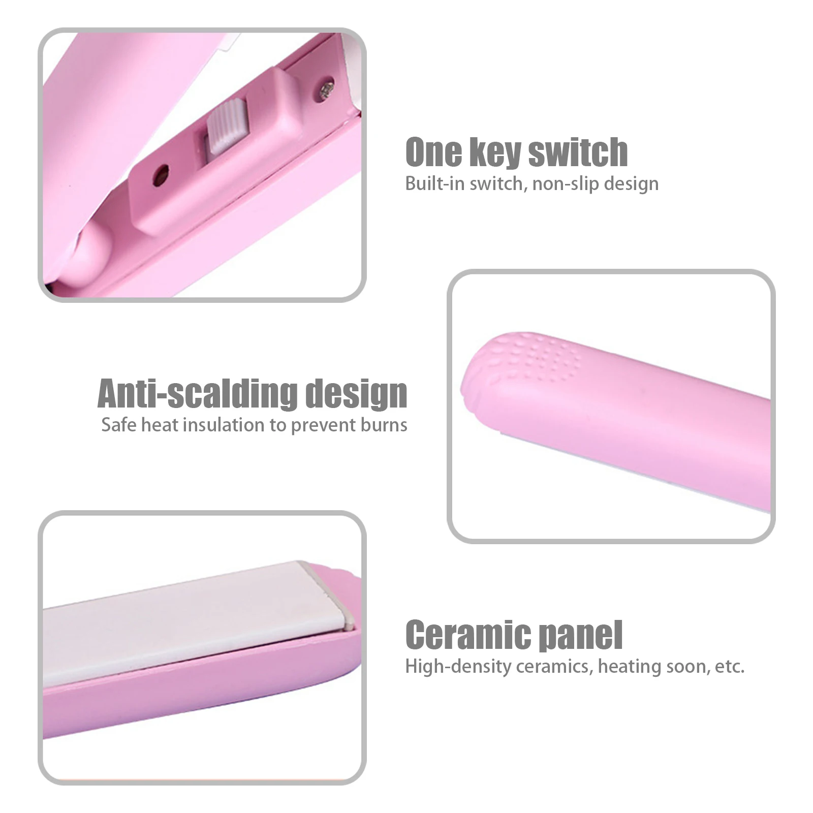 Мини-выпрямитель для волос, плоский утюжок, Керамический выпрямитель для волос, термостатический Электрический мини-выпрямитель для сухих и влажных волос