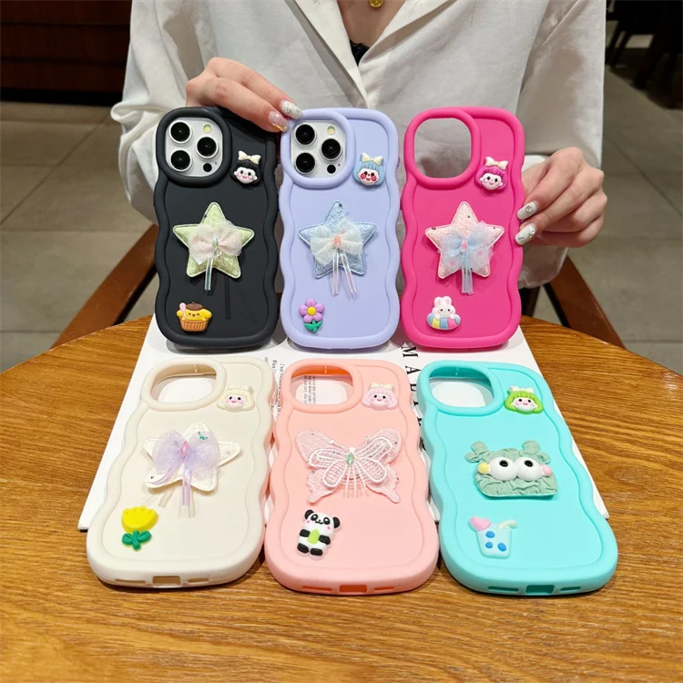 3D Cute Girl Style Colorful Soft Tpu Silicon Back Cover Wave Edge Phone case for Itel P55 P65 55+ Phone case Luxury