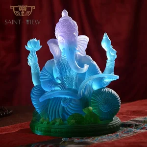 Luxury Hindu Elephant God Buddha Statue Ganpati Handmade Crystal Indian Idol Ganesha Buddha Statue