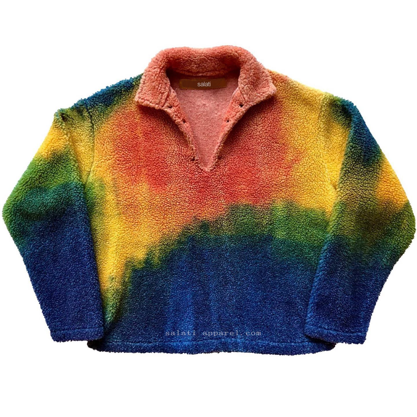 Custom Streetwear Fleece Blank Pullover Polyester Open Placket Baggy Thick Wool Fuzzy Sherpa Winter Unisex Cropped Hoodies Men gallery 7