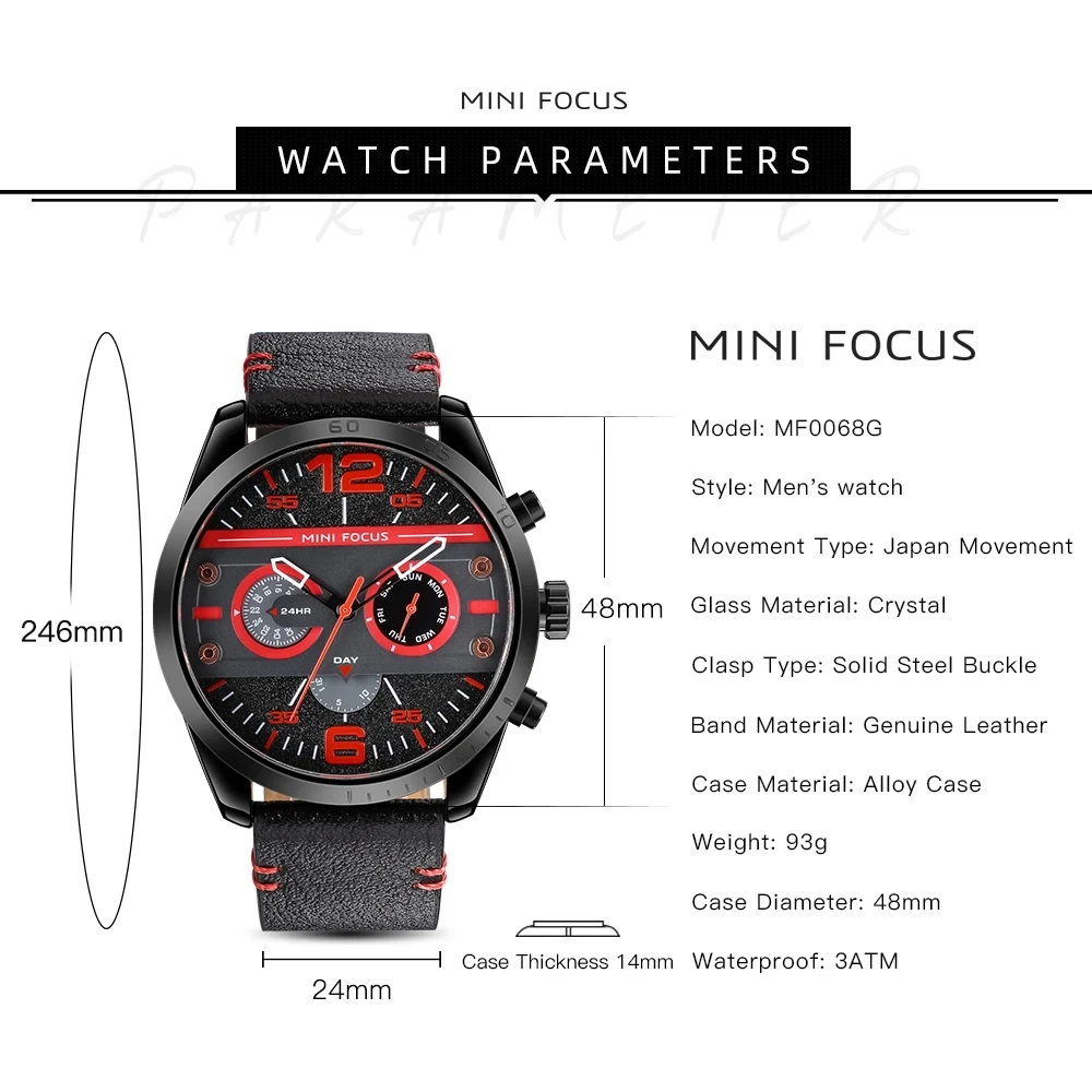 MINI FOCUS MF0068G - Luxury Chronograph Casual Sports Watch