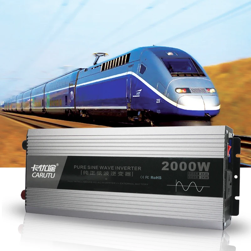 Train Power Inverter 2000 Watt Pure Sine Wave Inverter 110VDC to 220VAC Railway Power Inverter