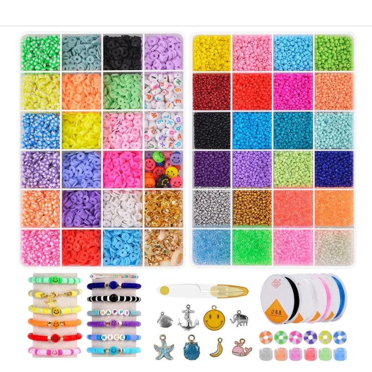 Rainbow Color Toys Children's Educational Polymer Flat Clay Bead