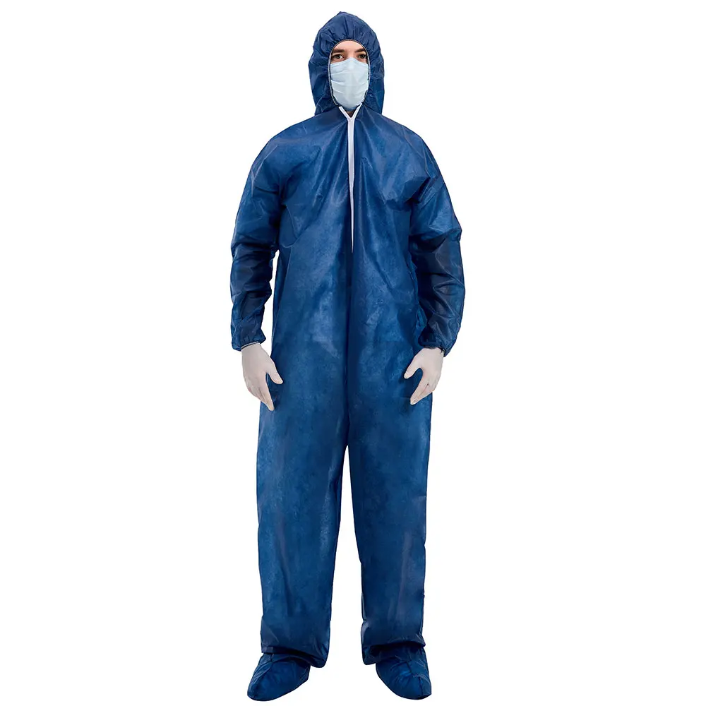dark blue safety disposable PP coverall type 5/6 sms protective clothing coverall suit