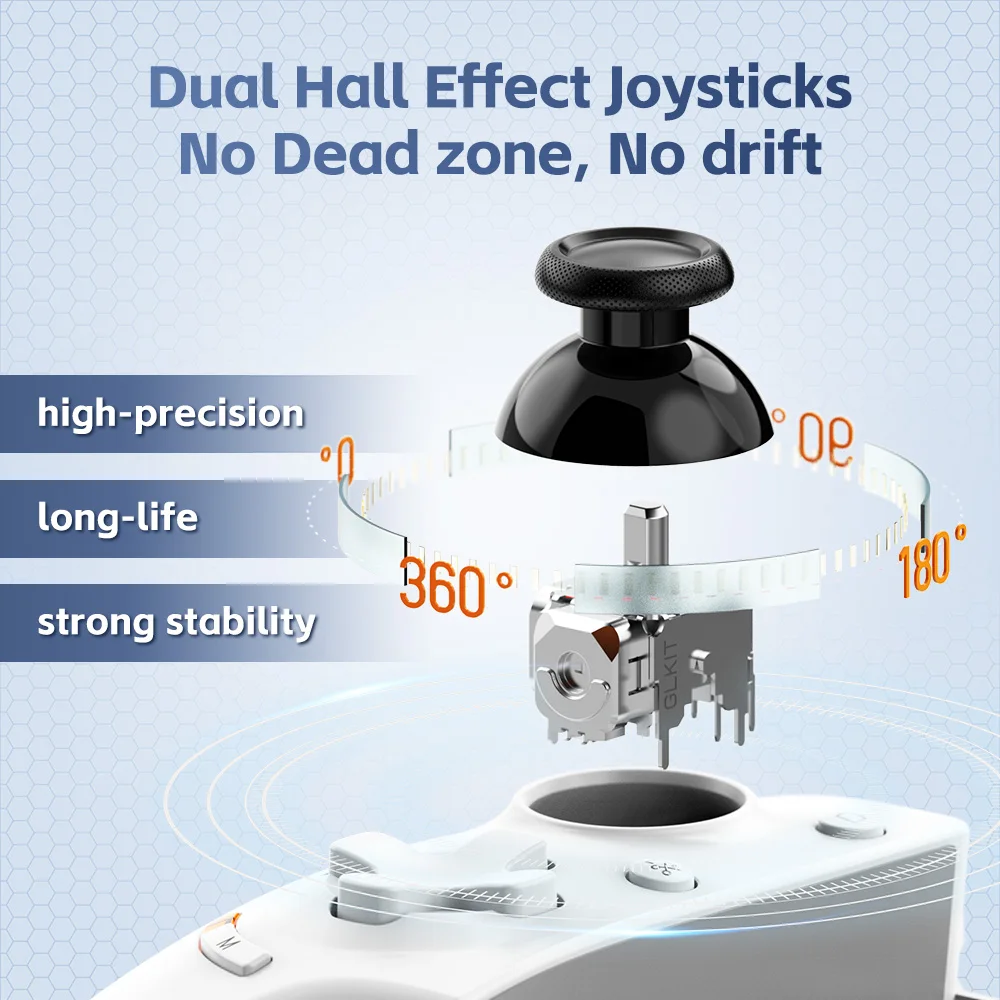 Manette de jeu mobile Gamwing AoBing Max, joystick USB-C filaire et Bluetooth compatible Android, iOS, PC et Switch.