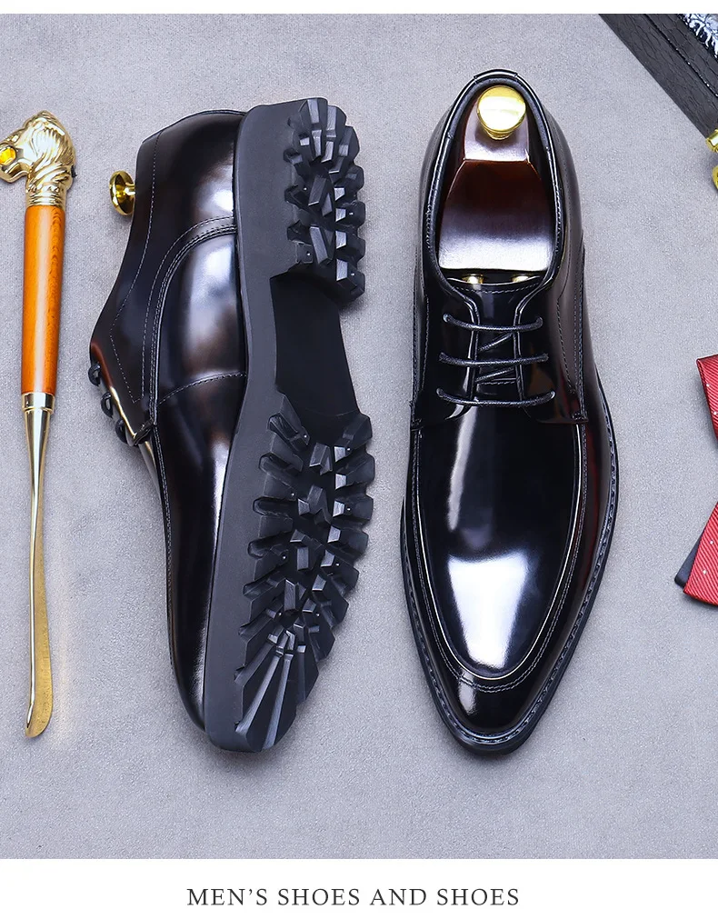 Zapatos de negocios de lujo Oxford para hombre, zapatos de vestir