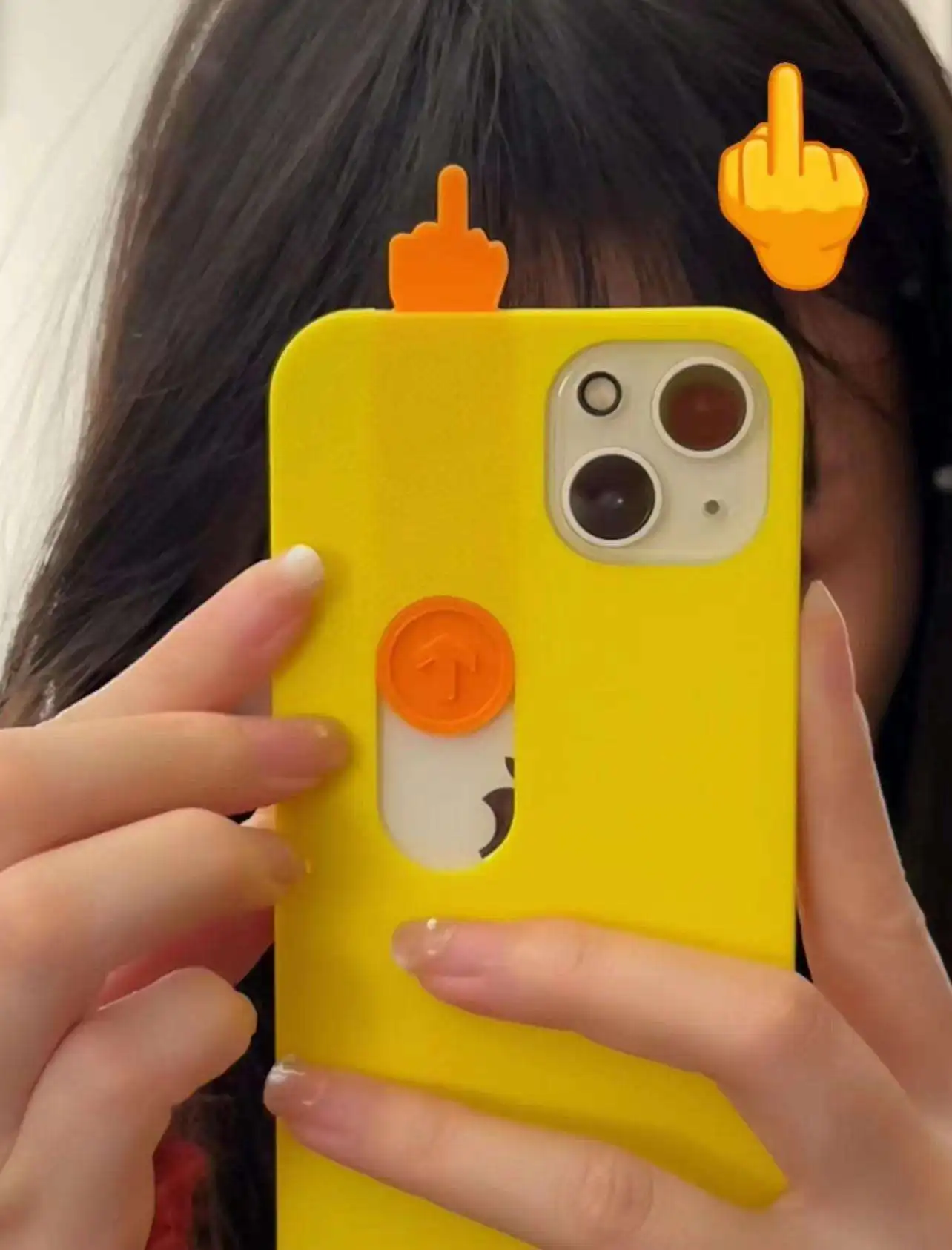 AilesTecca Funny Spoof 3D Printing Sliding Middle Finger Mobile Phone case  Toy for iPhone 15 Pro Max 14 13 Cover