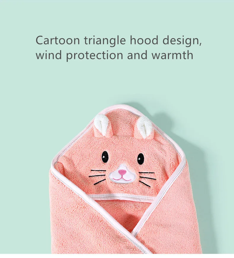 Highdensity Thickened Coral Fleece Hooded Bathrobe Baby Soft Hooded