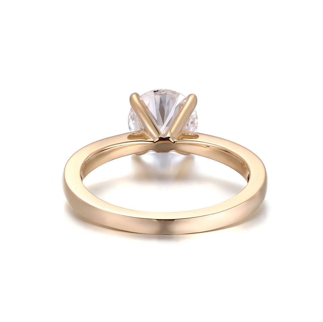 1.5 Carat Round Cut Lab Created Diamond Engagement Ring Diamond Solitaire Engagement Ring Promise Ring 14 k 18 k Gold Jewelry