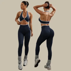 Custom Yoga Wear Sport Clothing Set Women Quick Dry Breathable Seamless Workout Training Fitness Yoga Gym Set