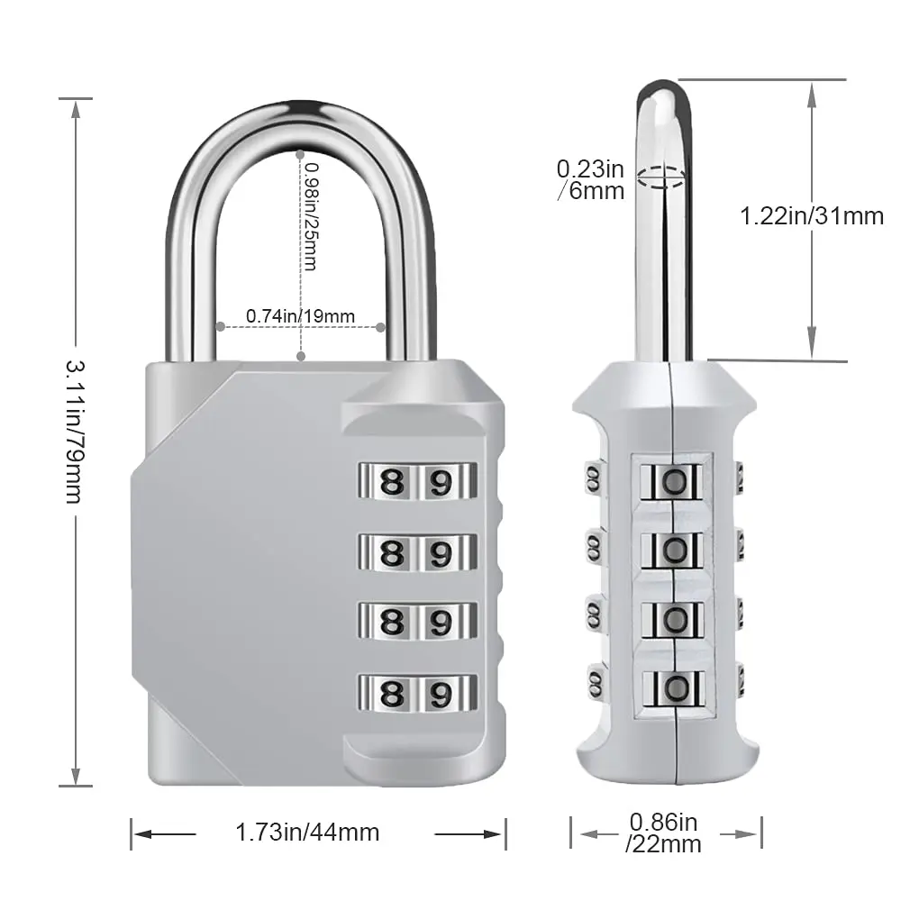 Candado Luggage Padlock Combination Security Padlock 4 Digital