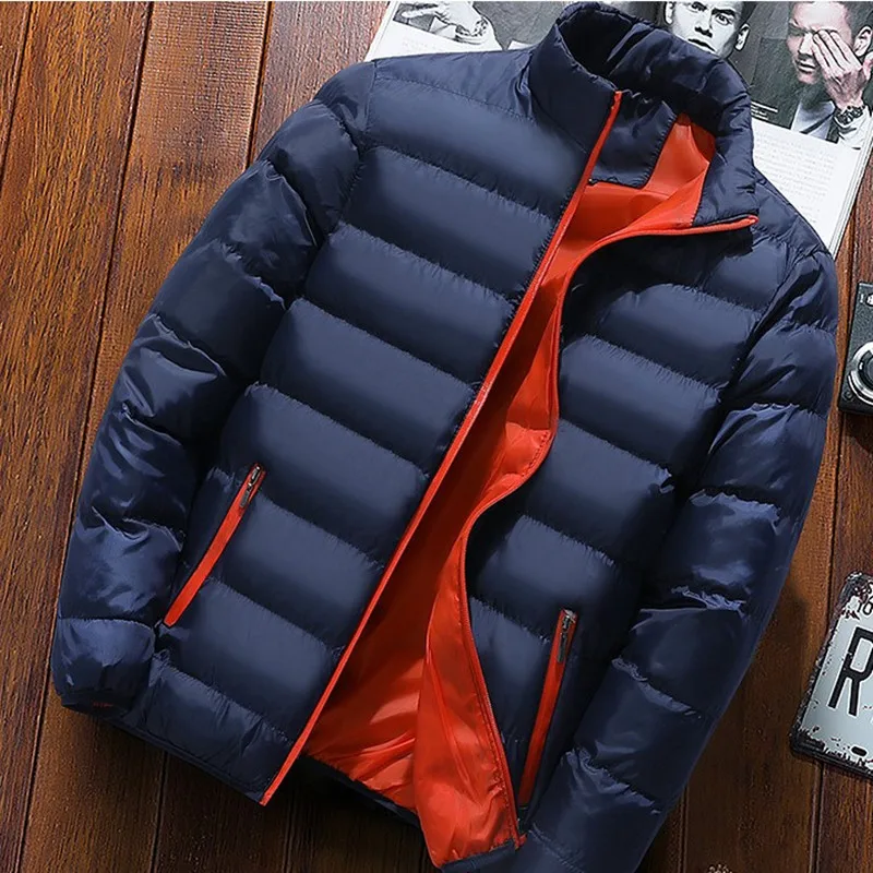 2021 зимняя мужская куртка Erkek Mont, модная мужская куртка с воротником-стойкой, Мужская однотонная плотная куртка, пальто, мужская одежда