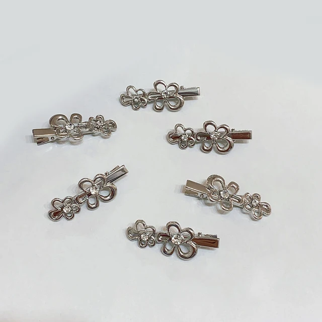 New Alloy Hairgrips Hollow Simple Flower Barrettes Rhine-diamond Inlaid Advanced Elegant Retro Hairpin