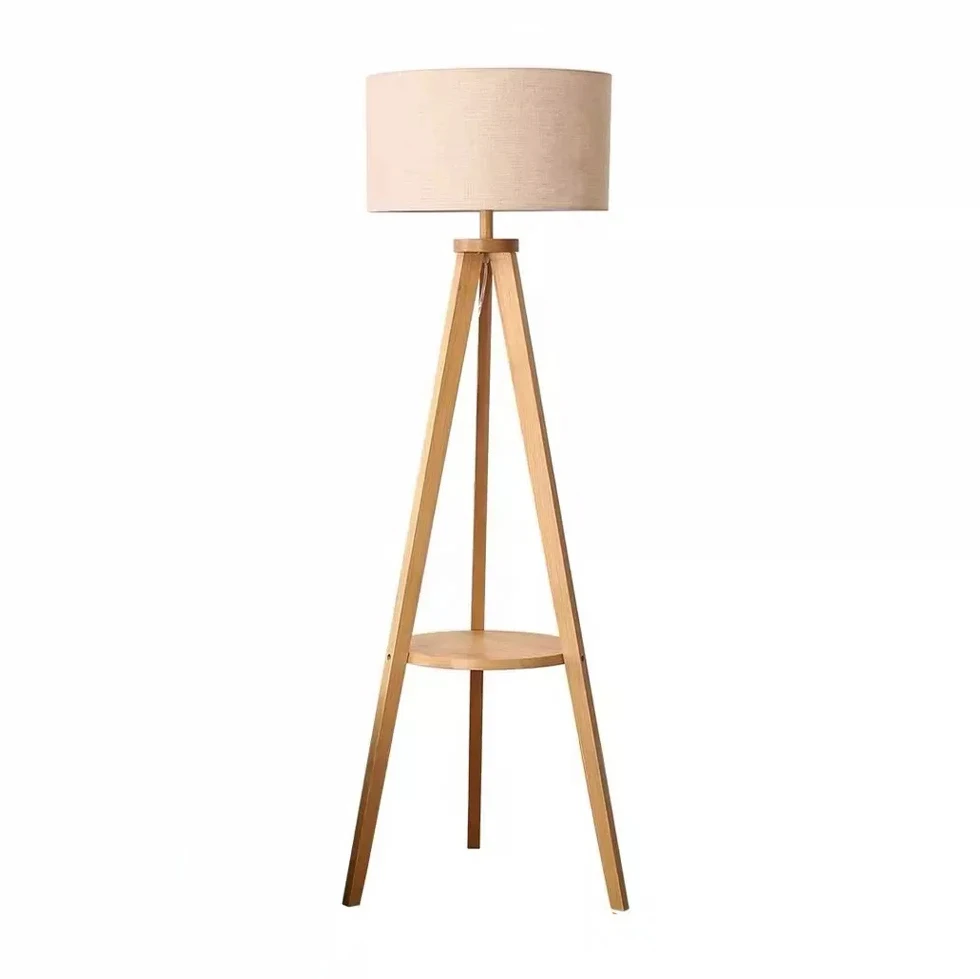 Nordic American Floor Lamp Retro Wood Bedside Table Lights for Home Hotel Decor Lighting Fixtures Modern