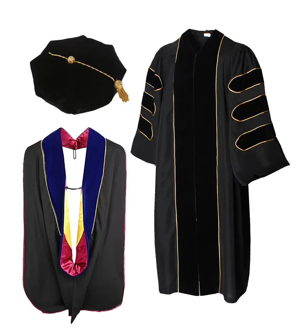 Alibaba.com: Deluxe Hot Sale Doctoral Graduation Robes PhD Gown, Hood ...