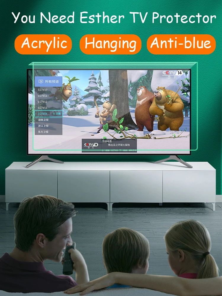 12.5inch 65inch Hanging Transparent Acrylic Anti Blue Light Protective