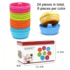 24pcs/set, round donut, color box