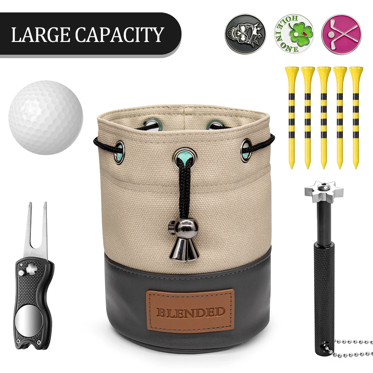 Oem Design Custom Golf Ball Pouch Holder Golf Balls Pouch Drawstring