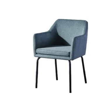 Contemporary Casual Home Furniture Modern Metal Armchair with Wood Panel Design for Living Room Dining & Study
