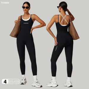 YISHENHON New Fashion Sexy Nude Sport Color Collision Design Quick Drying Butt Lifter Para Panties One-piece Jumpsuits Women