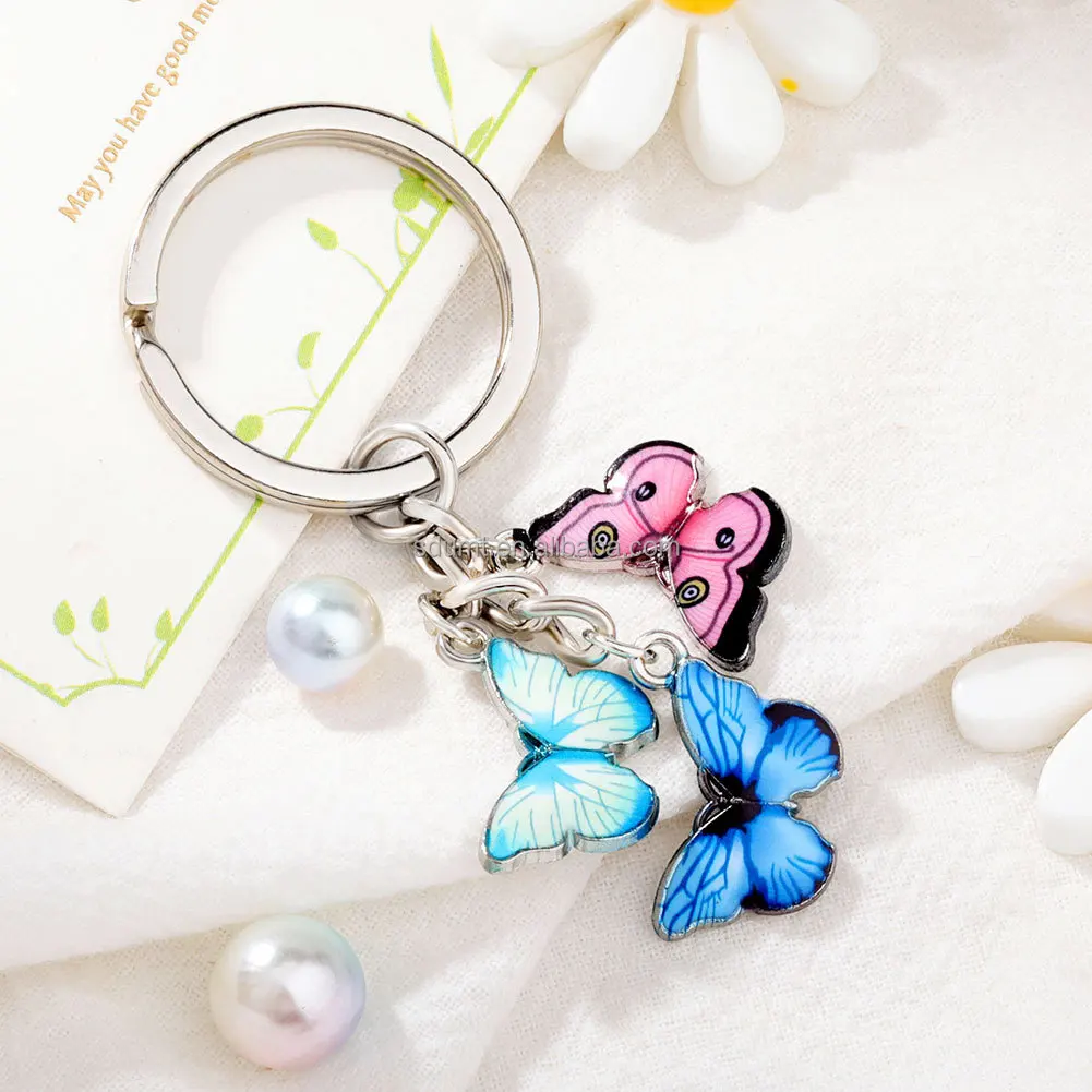 Keyring Women Bag Accessories Jewelry Colorful Enamel Butterfly ...