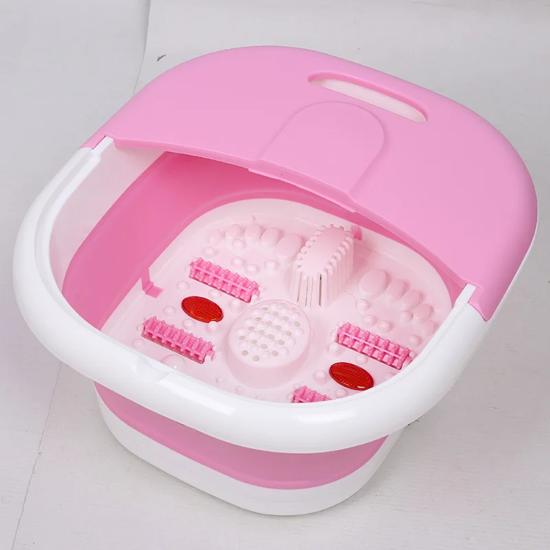 Foldable Soaking Bucket Basin Bowl Foot Spa Bath Massager Bubble Foot Spa Infrared Therapy Foot Massager Roller