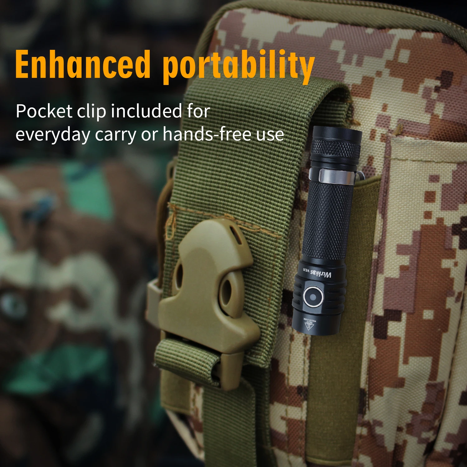 Wurkkos WK03 Powerful 1800lm 217m Beam Distance Pocket LED Flashlight Mini Body Easy to Carry Rechargeable EDC Torch