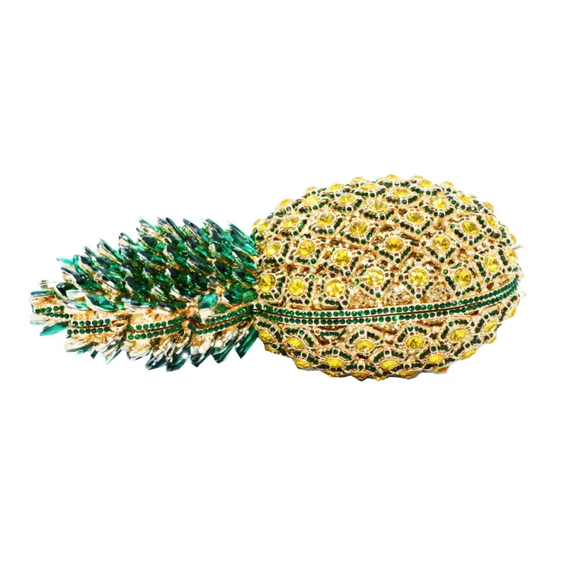 Luxury Crystal Green Pineapple Evening Bags Ladies Party Purse Chain Clutch Bags Female Diamond Handbags