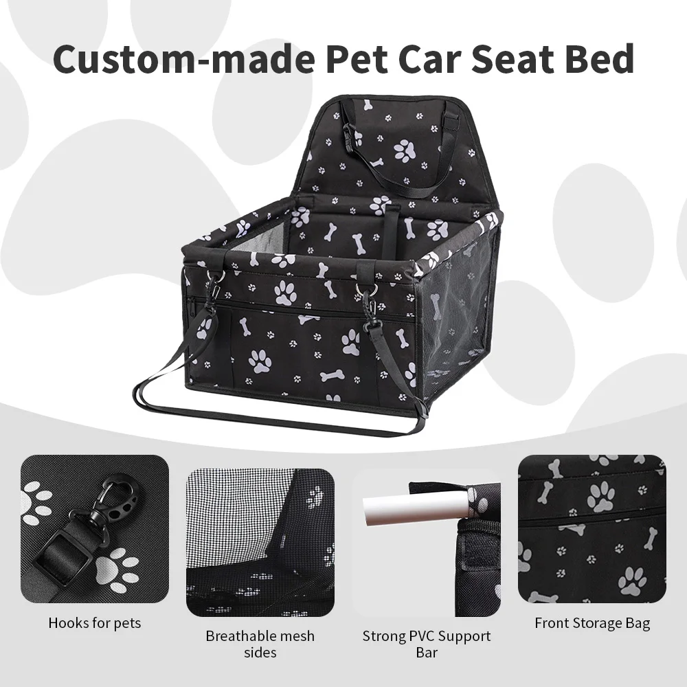 Hot selling customized travel safety luxury portable dog car booster seat bed supplier