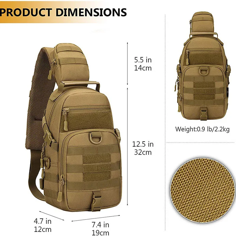 Camouflage Tactical Shoulder Bag Hiking Messenger Backpack Nylon Outdoor Hunting Trekking Chest Sling Bag
