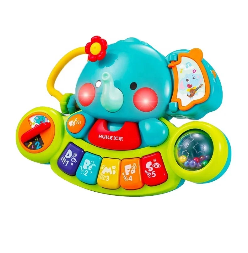 
Маленькое пианино для изучения музыки с клавиатурой в виде милого слона 