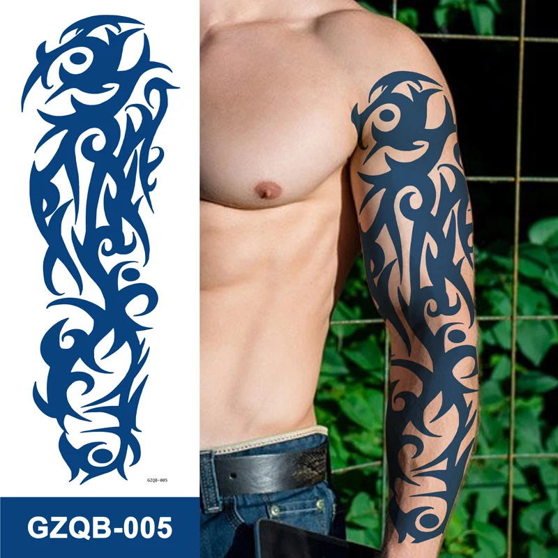 Hot Selling Adult Full Arm Semi Permanent Juice Similar Real Temporary Rich Style Water Transfer Tattoo Stickers