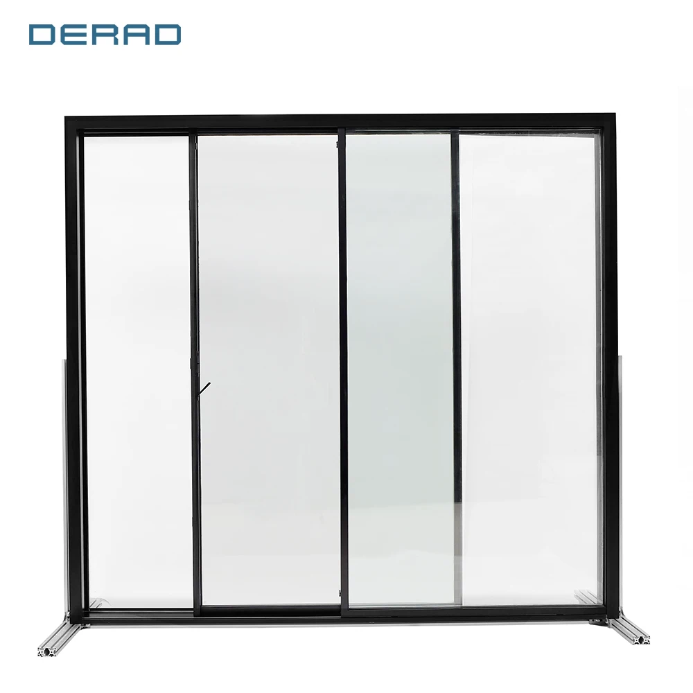 Narrow frame aluminum sliding door thermal broken customized tempering double glazed door commercial aluminium sliding doors factory