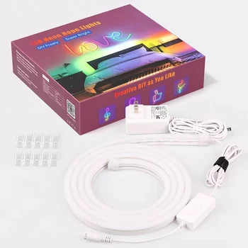 Buletooh Wireless Smart 5050 RGB Multi Color Music Sync Flexible Waterproof LED Strip Light with Remote and Power Adapter