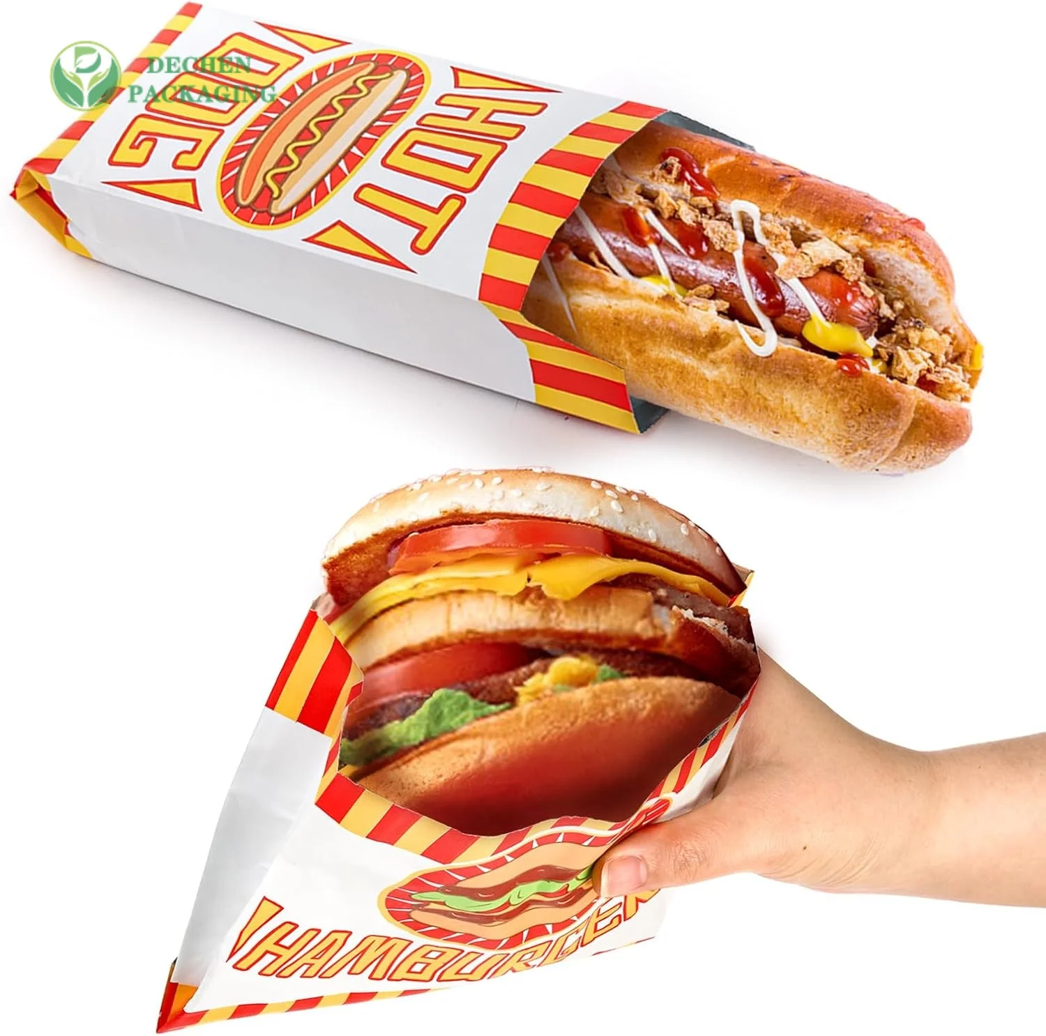 DECHEN PACKAGING innovative hamburger packaging Personalización sandwich packaging