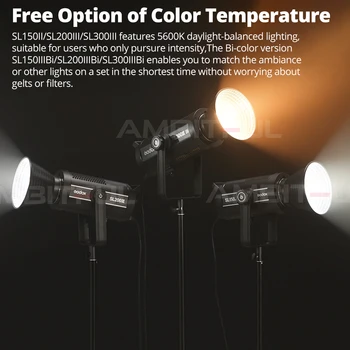 Godox SL150III BI SL200III Bi SL300 BI Bi-Color LED Video Light Continuous Lighting for Live Photography detail image