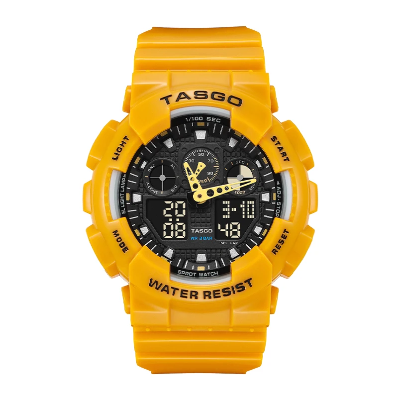 Multi-Functional Outdoor Electronic Digital Watch for Running Swimming Glow-in-the-Dark Feature Calendar Plastic Rubber