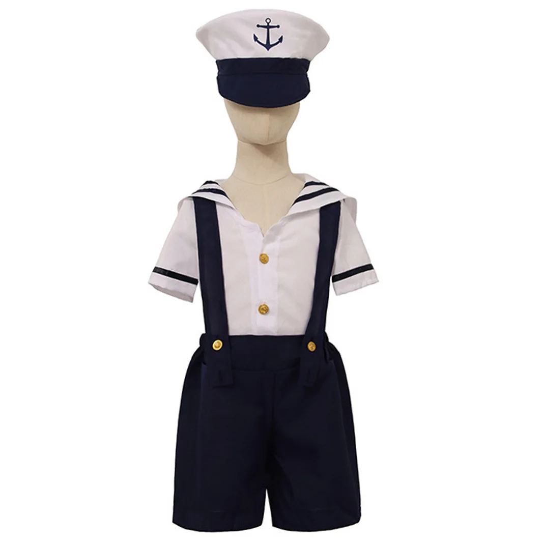 Boys Girls Halloween Navy Outfit Sailors Costume Set