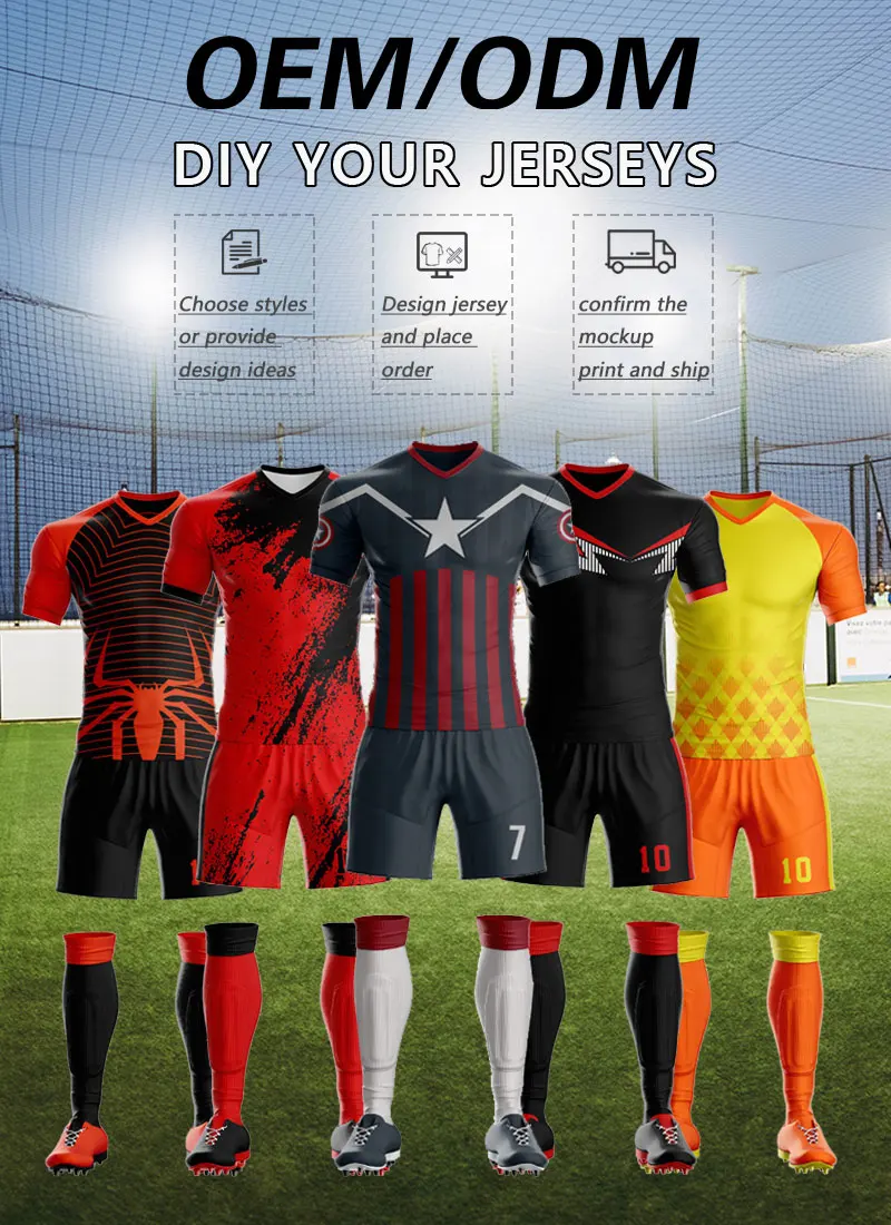 Full Sublimated Custom Design Polyester Football Shirt Soccer Uniform